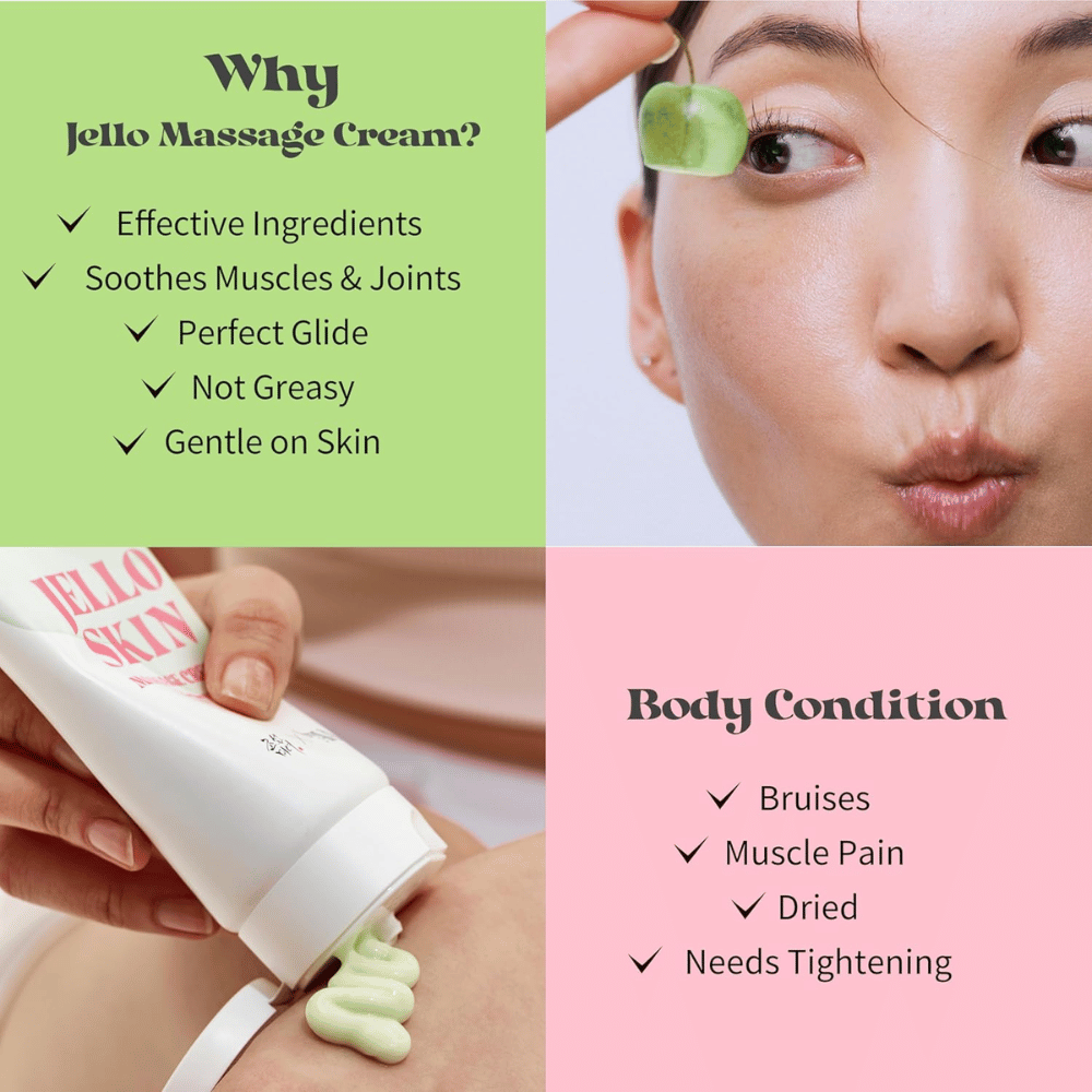 Beauty of Joseon Jello Skin Massage Cream för ansikte och kropp med silkeslen känsla, återfuktning och massagevänlig formula.