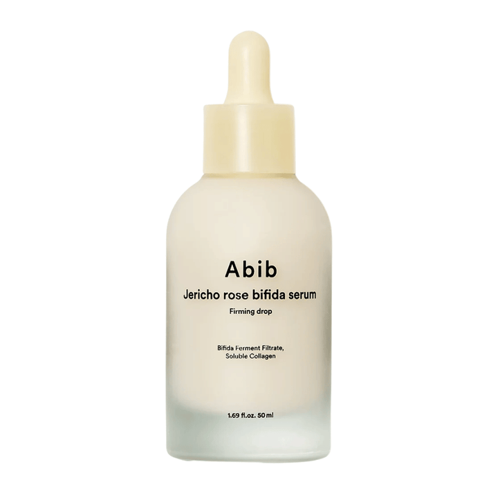 Ren frilagd produktbild av Abib Jericho Rose Bifida Serum Firming Drop på ljus bakgrund.