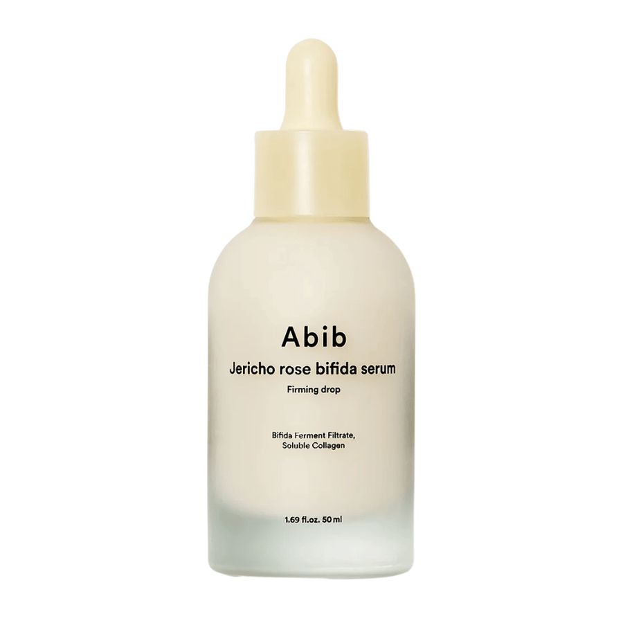 Ren frilagd produktbild av Abib Jericho Rose Bifida Serum Firming Drop på ljus bakgrund.
