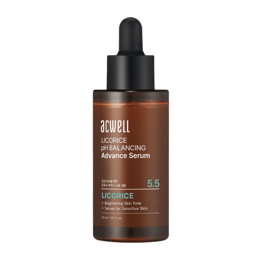 Ren frilagd produktbild av Acwell Licorice pH Balancing Advance Serum på ljus bakgrund.