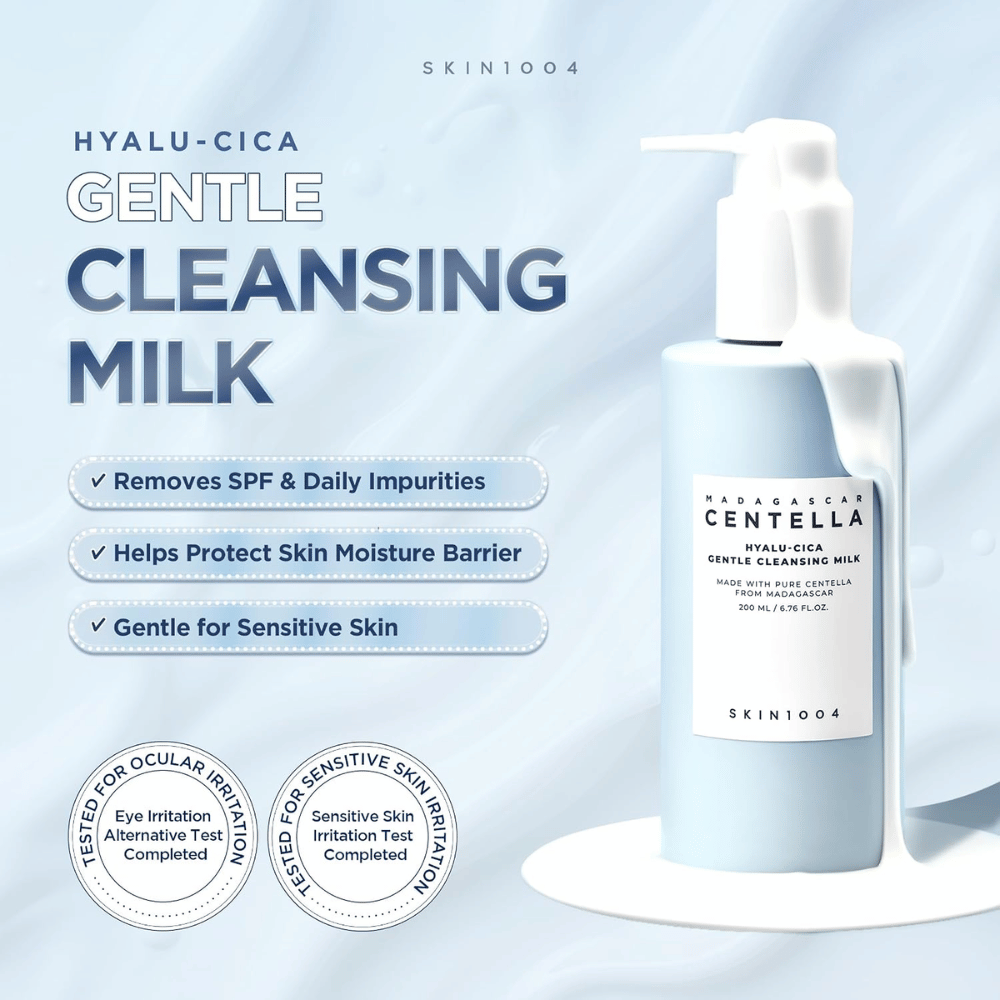 SKIN1004 Madagascar Centella Hyalu-Cica Gentle Cleansing Milk – skonsam rengöringsmjölk för känslig hud
