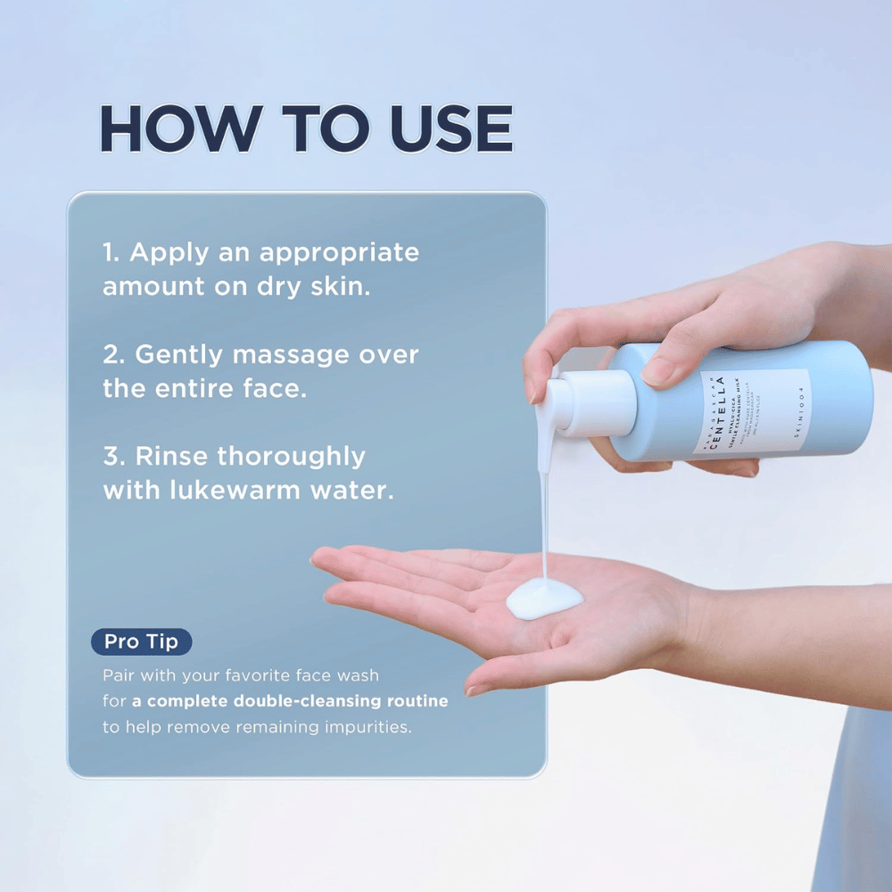 SKIN1004 Madagascar Centella Hyalu-Cica Gentle Cleansing Milk – så använder du rengöringsmjölken
