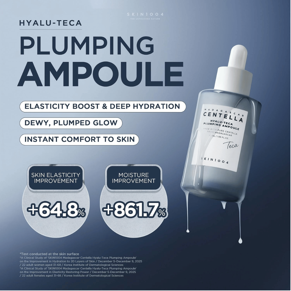 5. SKIN1004 Madagascar Centella Hyalu-Teca Plumping Ampoule – intensiv återfuktning, lyster och förbättrad hudelasticitet