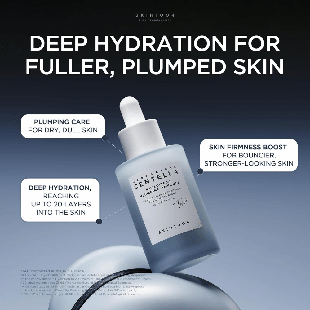 4. SKIN1004 Madagascar Centella Hyalu-Teca Plumping Ampoule – återfuktande ampull för fylligare hud och förbättrad elasticitet