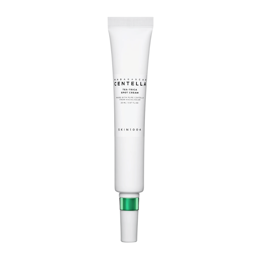 SKIN1004 Madagascar Centella Tea-Trica Spot Cream 20 ml – koreansk punktbehandling med centella och tea tree för akne, rodnad och oren hud.