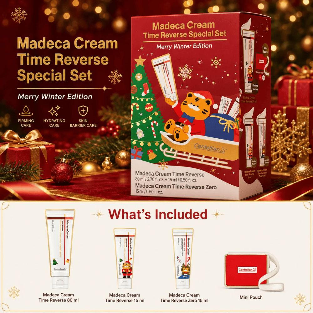 2. Centellian24 Madeca Cream Time Reverse Special Set Merry Winter Edition – presentset med tre ansiktskrämer och miniväska