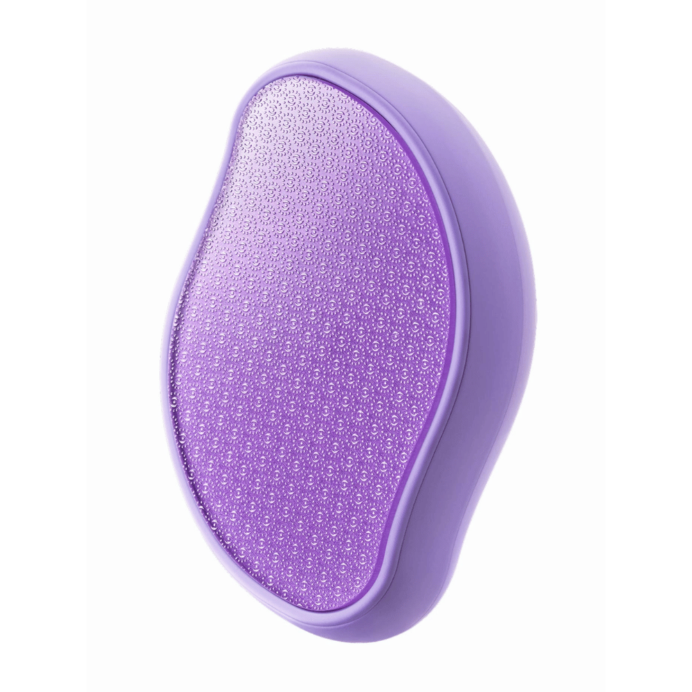 2. Baren Magic Glass Stone Foot File – närbild på den lila fotfilens strukturerade slipyta för skonsam exfoliering av hälar