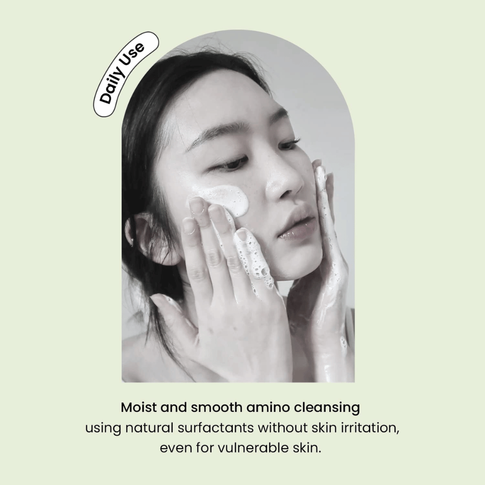 Heimish Matcha Biome Amino Acne Cleansing Foam – mild daglig ansiktsrengöring med aminosyror och matcha för känslig och aknebenägen hud