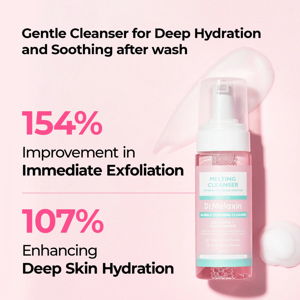 Dr. Melaxin Bubble Foaming Cleanser som ger djup rengöring, exfoliering och intensiv återfuktning