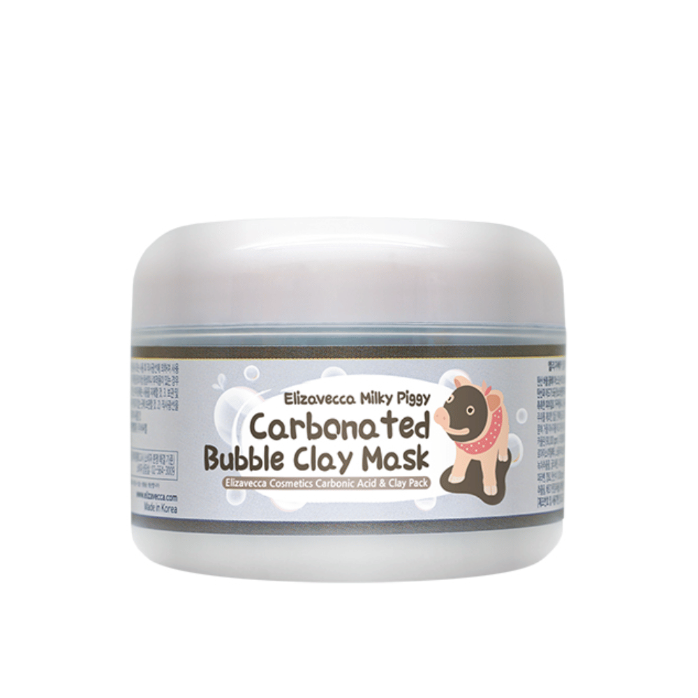 Elizavecca Milky Piggy Carbonated Bubble Clay Mask i burk – kolsyrad lermask som skummar på huden och hjälper till att rengöra porer på djupet.