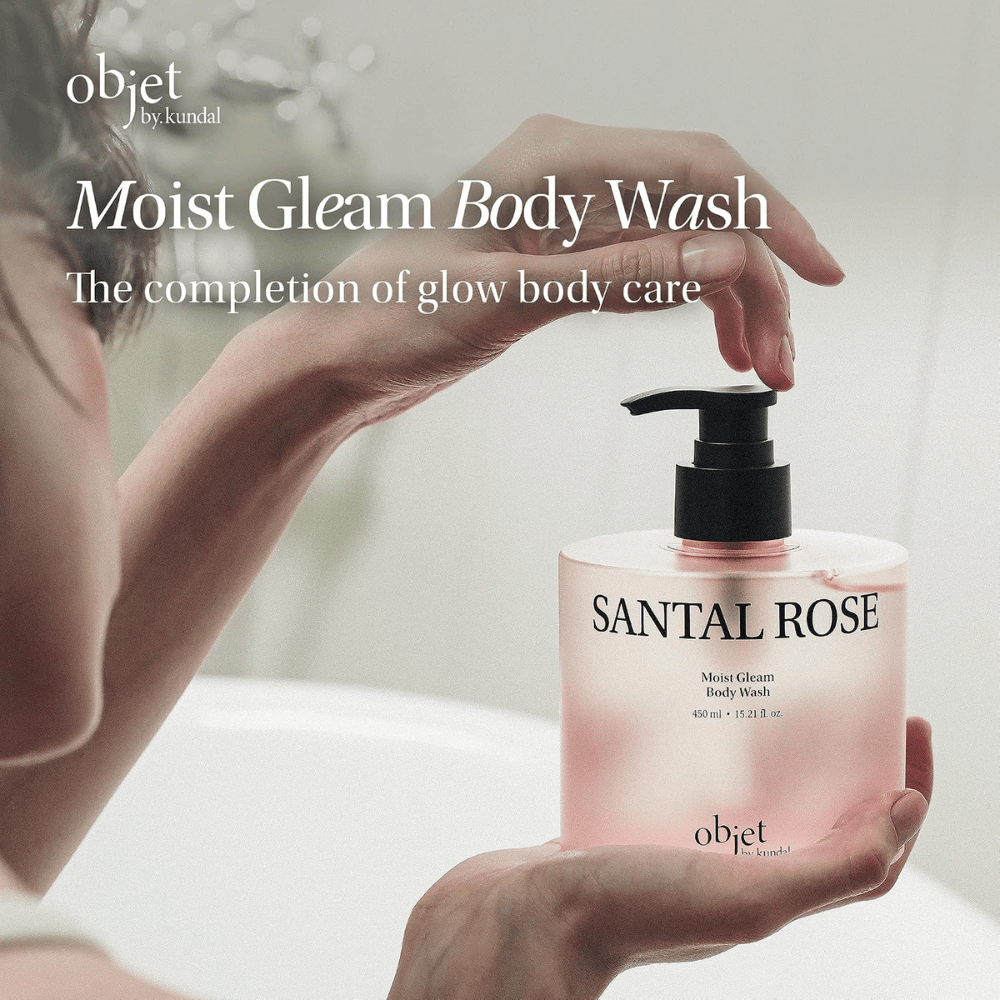 Objet by KUNDAL Santal Rose Moist Gleam Body Wash 450 ml – återfuktande och exfolierande kroppsrengöring för mjuk hud med lyster.