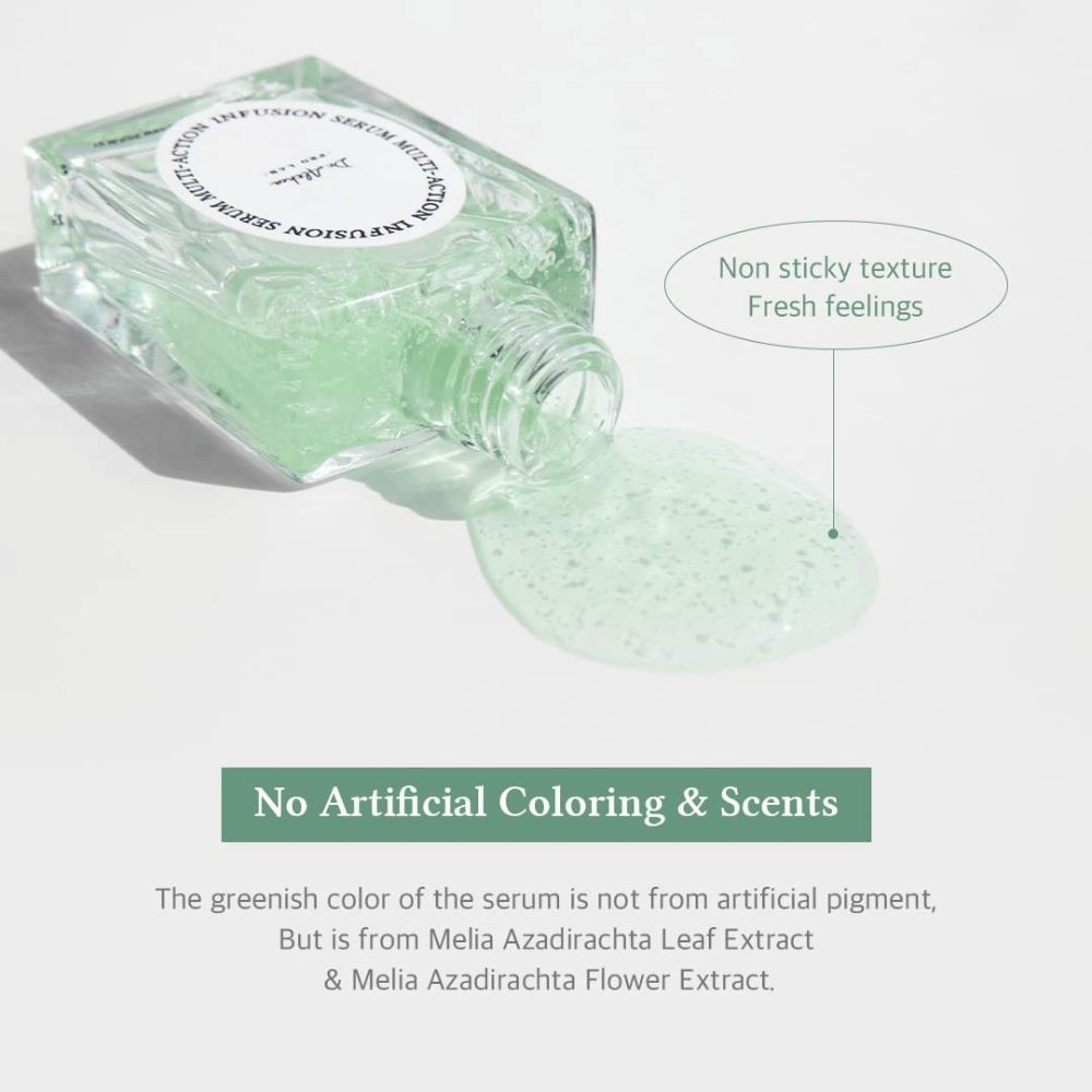 Dr. Althea Multi Action Infusion Serum med lätt, fräsch textur utan klibbig känsla, berikad med naturliga ingredienser och fri från parfym.