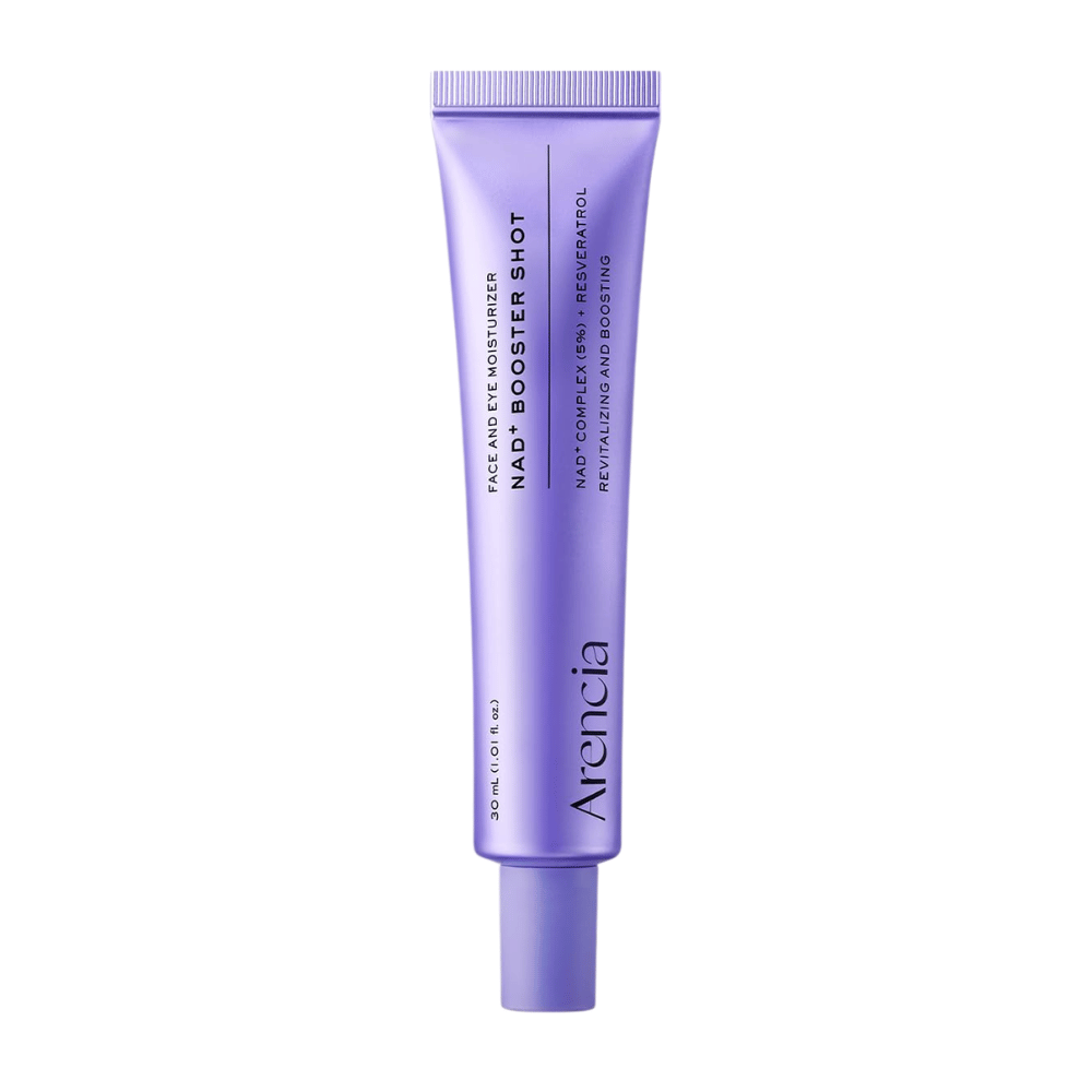 Arencia NAD+ Booster Shot 30 ml – koreansk ansiktskräm med NAD+ Complex och resveratrol för fasthet, återfuktning och lyster.