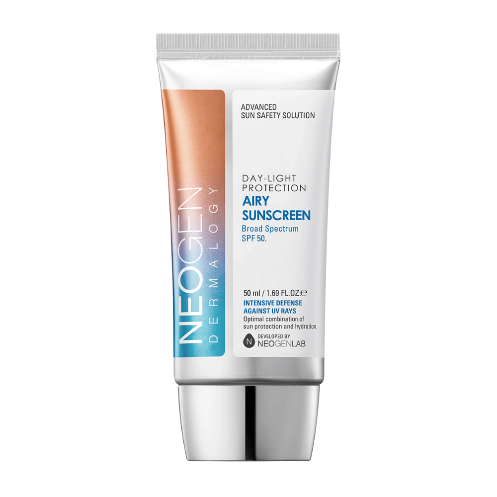 Neogen Dermalogy Day-Light Protection Airy Sunscreen SPF50 50ml – lätt solkräm med bredspektrum UV-skydd och återfuktande formula.
