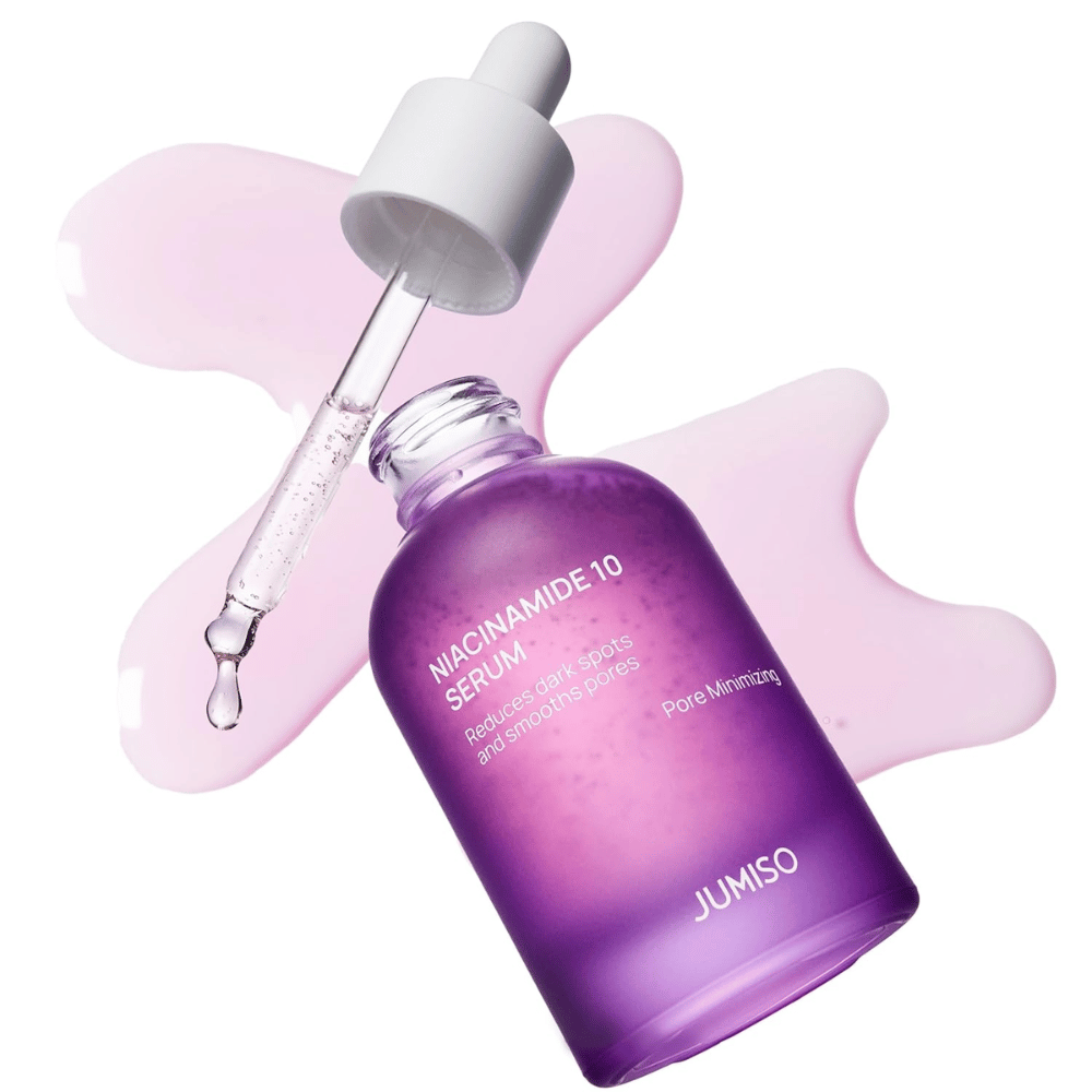 Jumiso Niacinamide 10 Serum med pipett. Serumet innehåller 10 % niacinamid som reducerar mörka fläckar, balanserar talg och förfinar porer.