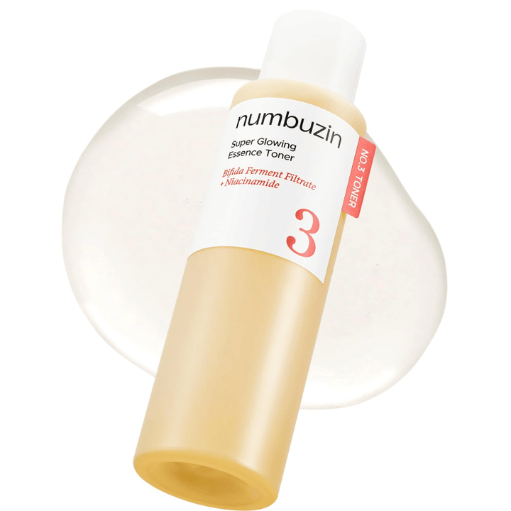 Produktbild av Numbuzin No.3 Super Glowing Essence Toner med lätt, klar formula som ger naturlig lyster.