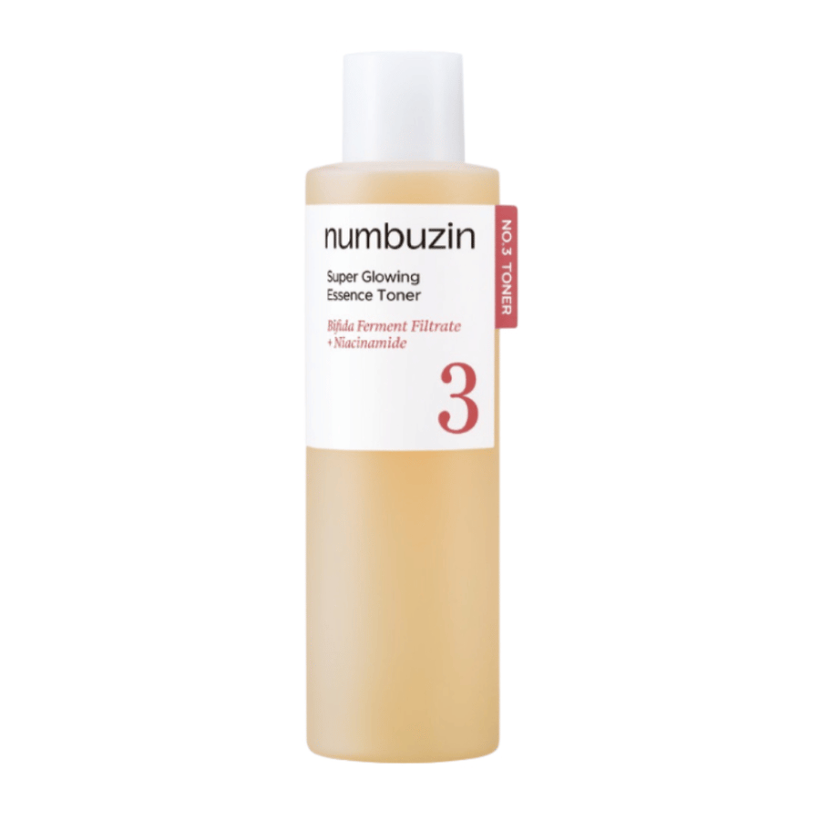 Numbuzin No.3 Super Glowing Essence Toner – lystergivande toner med bifida fermentfiltrat och niacinamid.
