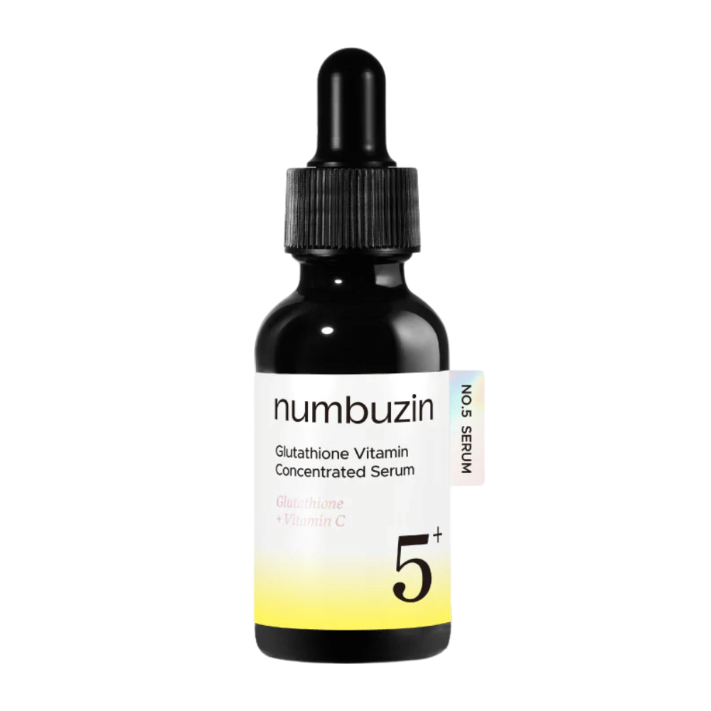 numbuzin No.5+ Glutathione Vitamin Concentrated Serum – koreanskt ansiktsserum med glutation och vitamin C för mörka fläckar och ojämn hudton.