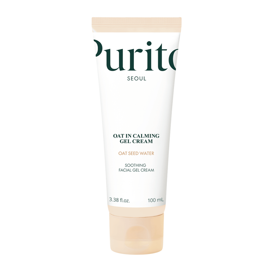 Produktbild på Purito Oat-In Calming Gel Cream 100 ml. Soothing facial gel cream med havrevatten som lugnar och återfuktar huden.