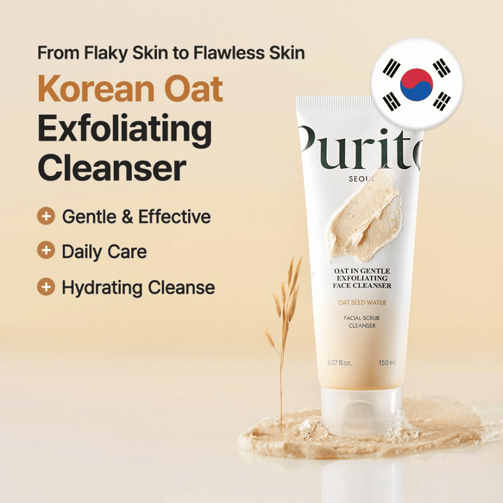 Purito Oat In Gentle Exfoliating Face Cleanser 150 ml – koreansk ansiktsrengöring med havrepartiklar för daglig mild peeling