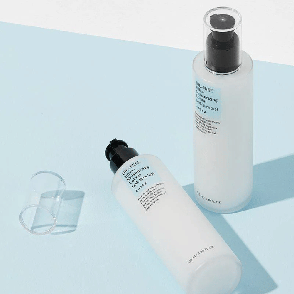 COSRX Oil-Free Ultra-Moisturizing Lotion with Birch Sap 100 ml lätt oljefri ansiktslotion med björksav för fet och kombinerad hud