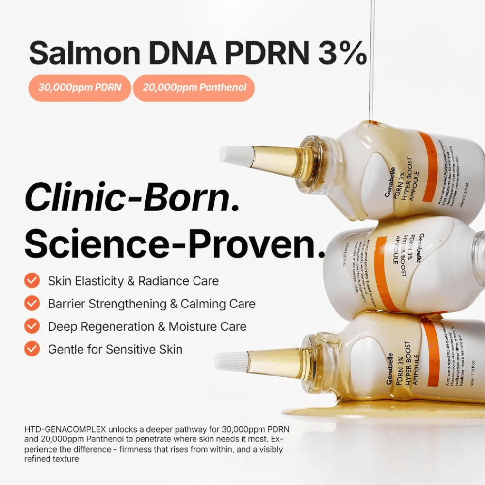 Genabelle PDRN 3% Hyper Boost Ampoule för fastare hud och stärkt hudbarriär