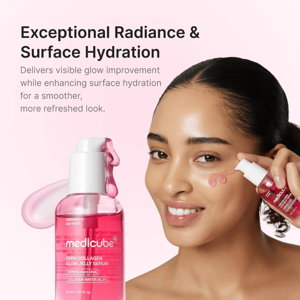Medicube PDRN Collagen Glow Jelly Serum som ger intensiv återfuktning och naturligt glow till huden
