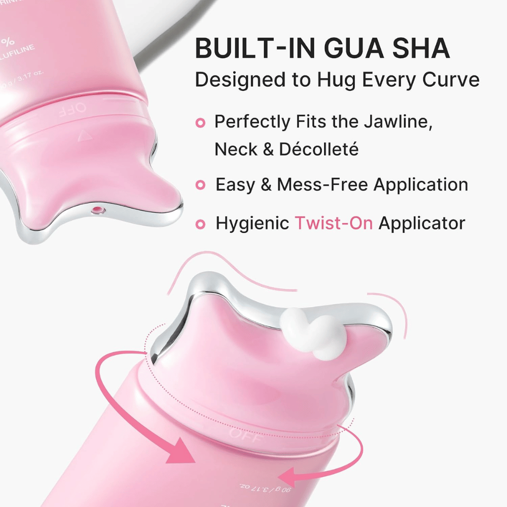 2. Medicube PDRN Collagen Gua Sha Neck Wrinkle Cream – inbyggd gua sha-applikator för hals, käklinje och dekolletage