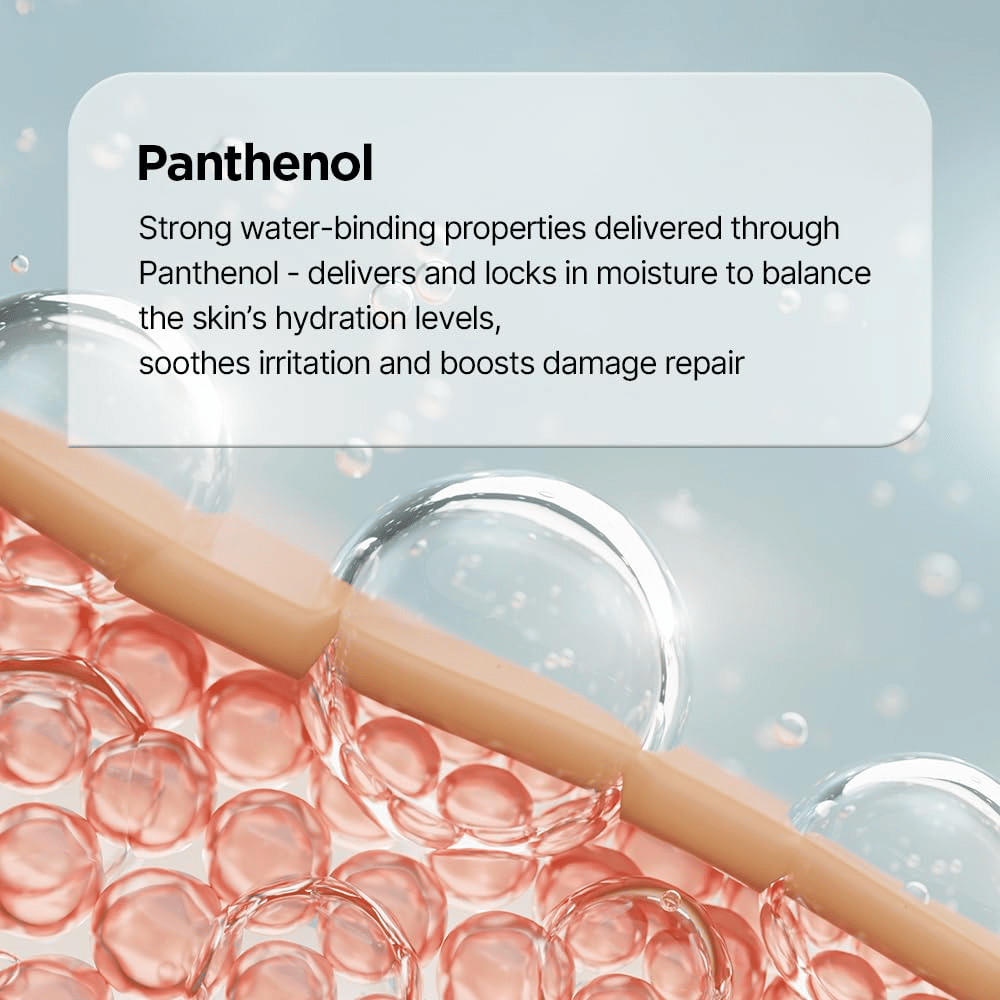Panthenol stärker hudbarriären och återfuktar huden i Genabelle PDRN Enriched Recovery Balm