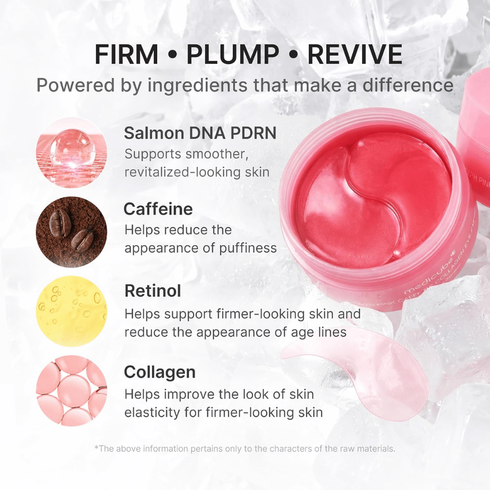 3. Medicube PDRN Pink Caffeine Collagen Eye Patch – med PDRN, koffein, retinol och kollagen för fastare hud och minskad svullnad