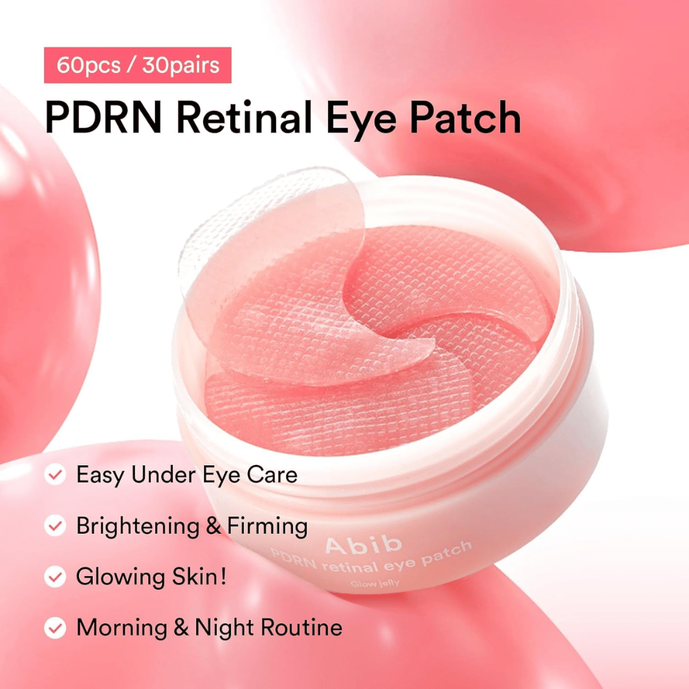 Abib PDRN Retinal Eye Patch Glow Jelly 60 patches för återfuktning, uppstramning och lyster – perfekt för morgon och kvällsrutin.