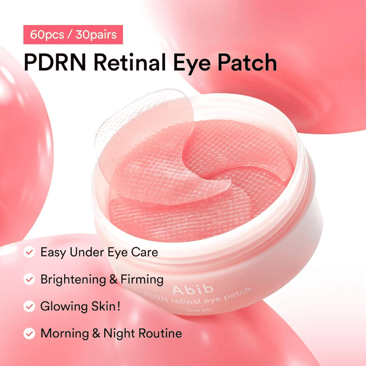 Abib PDRN Retinal Eye Patch Glow Jelly 60 patches för återfuktning, uppstramning och lyster – perfekt för morgon och kvällsrutin.