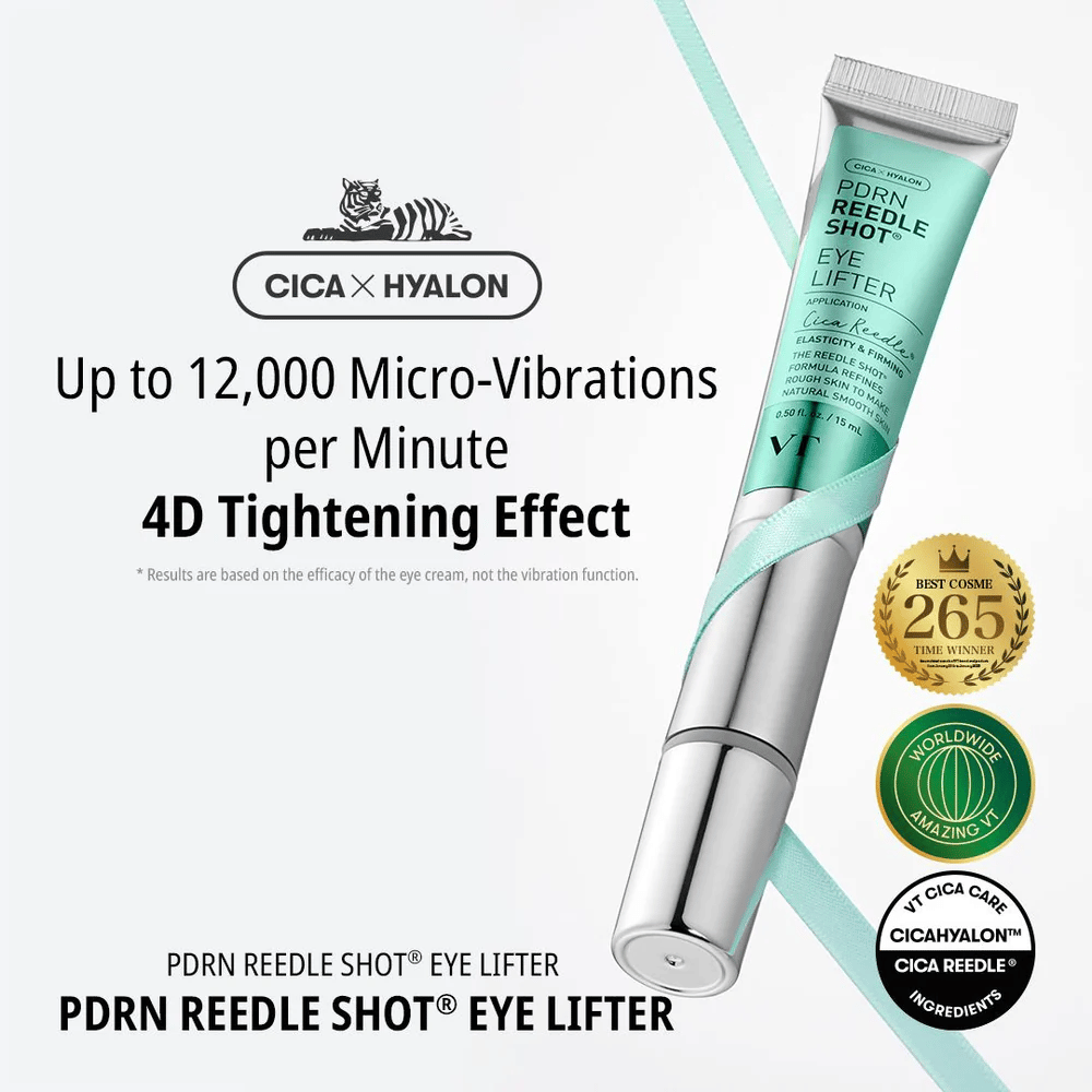 Ögonkräm från VT Cosmetics med PDRN och micro-vibration som reducerar fina linjer, återfuktar på djupet och ger en fastare hud runt ögonområdet
