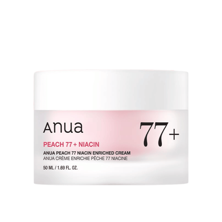 Produktbild av Anua Peach 77% Niacin Enriched Cream 50 ml – lystergivande och fuktboostande kräm med niacinamid.