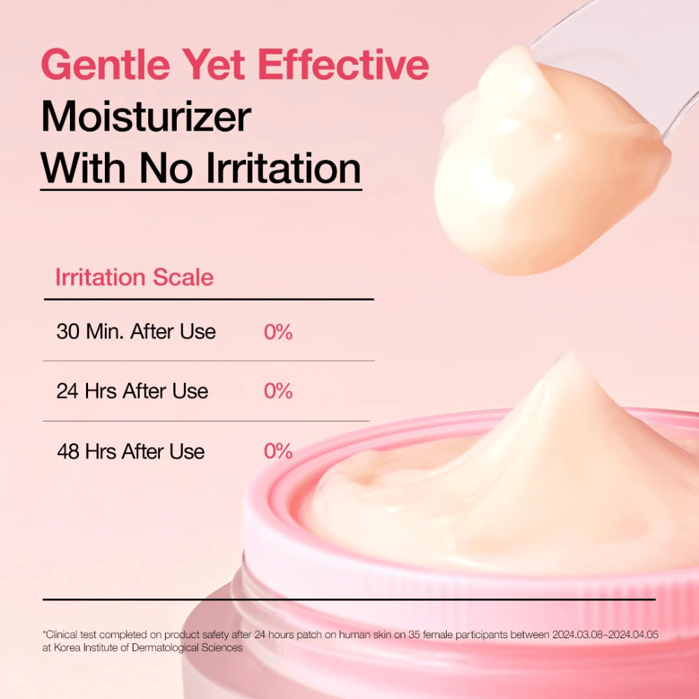 Anua Peach 77% Niacin Enriched Cream – kliniskt testad fuktkräm som ger 0 % irritation och lugnar huden effektivt.