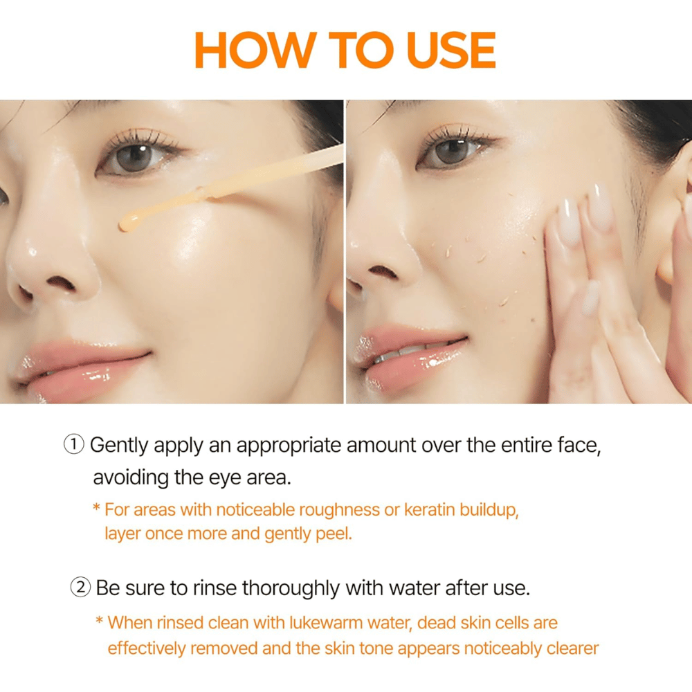 Dr Melaxin Peel Shot Kojic Acid Turmeric Serum appliceras i ansiktet för exfoliering, jämnare hudton och minskade pigmentfläckar