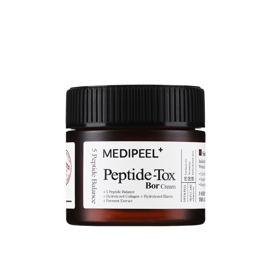 MEDI-PEEL Peptide-Tox Bor Cream produktbild – koreansk ansiktskräm med peptider som motverkar hudens slapphet, förbättrar fasthet och ger långvarig återfuktning.