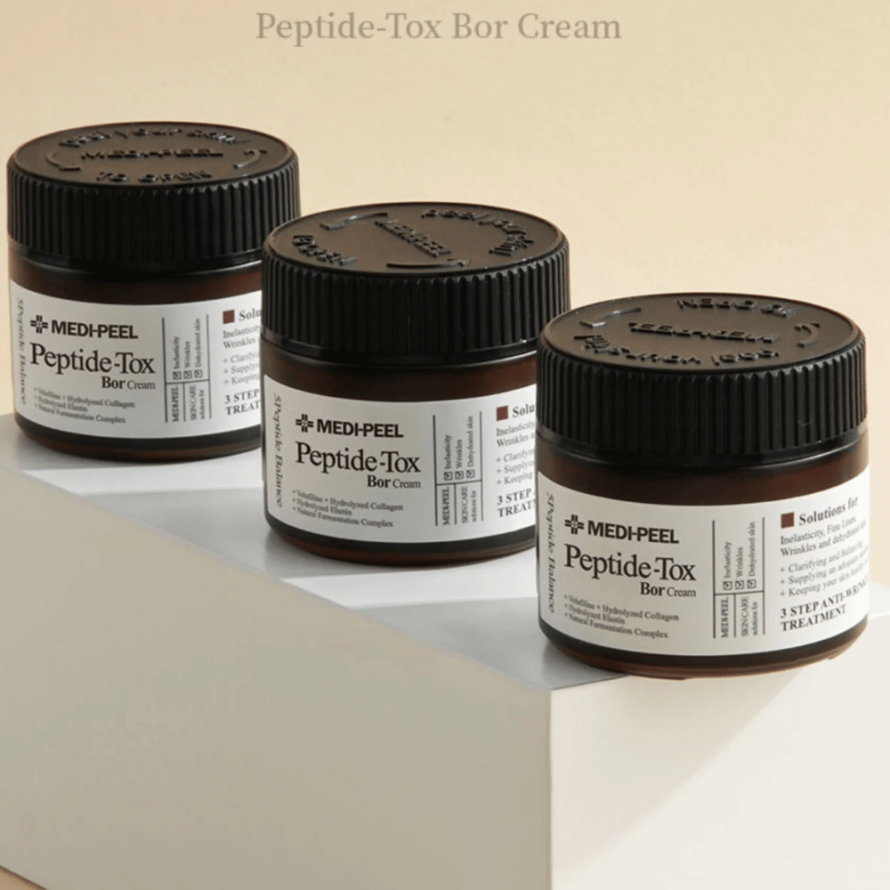 MEDI-PEEL Peptide-Tox Bor Cream i grupp – anti-age ansiktskräm med peptidkomplex och kollagen som stärker hudbarriären och ger fastare, mer spänstig hud.