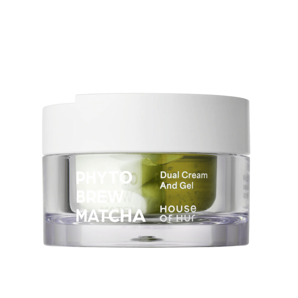 House of Hur Phyto Brew Matcha Dual Cream And Gel ansiktskräm med dubbel formula som återfuktar huden och ger både lätt gel och rik kräm i en produkt