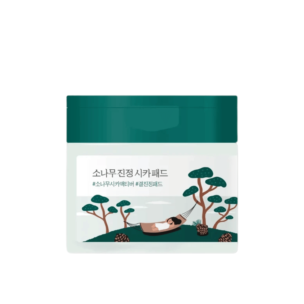 ROUND LAB Pine Calming Cica Pad – produktbild av lugnande koreanska toner pads