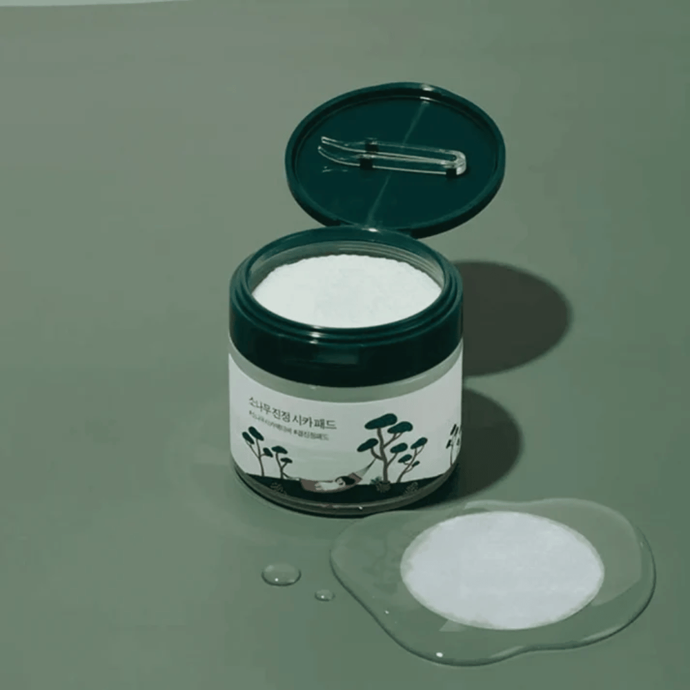 ROUND LAB Pine Calming Cica Pad – koreanska toner pads för lugnande hudvård