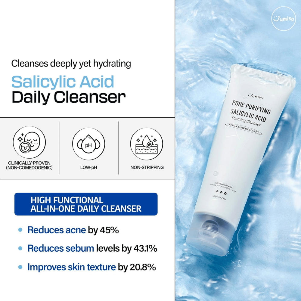 Jumiso Salicylic Acid Foaming Cleanser 0.5% – djuprengörande koreansk ansiktsrengöring som minskar akne, reglerar talg och förbättrar hudtextur