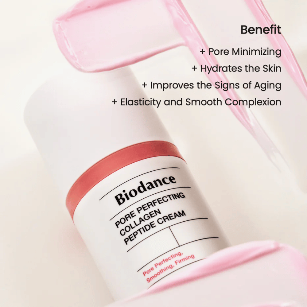 Biodance Pore Perfecting Collagen Peptide Cream konsistens – porförminskande och uppstramande ansiktskräm med kollagen