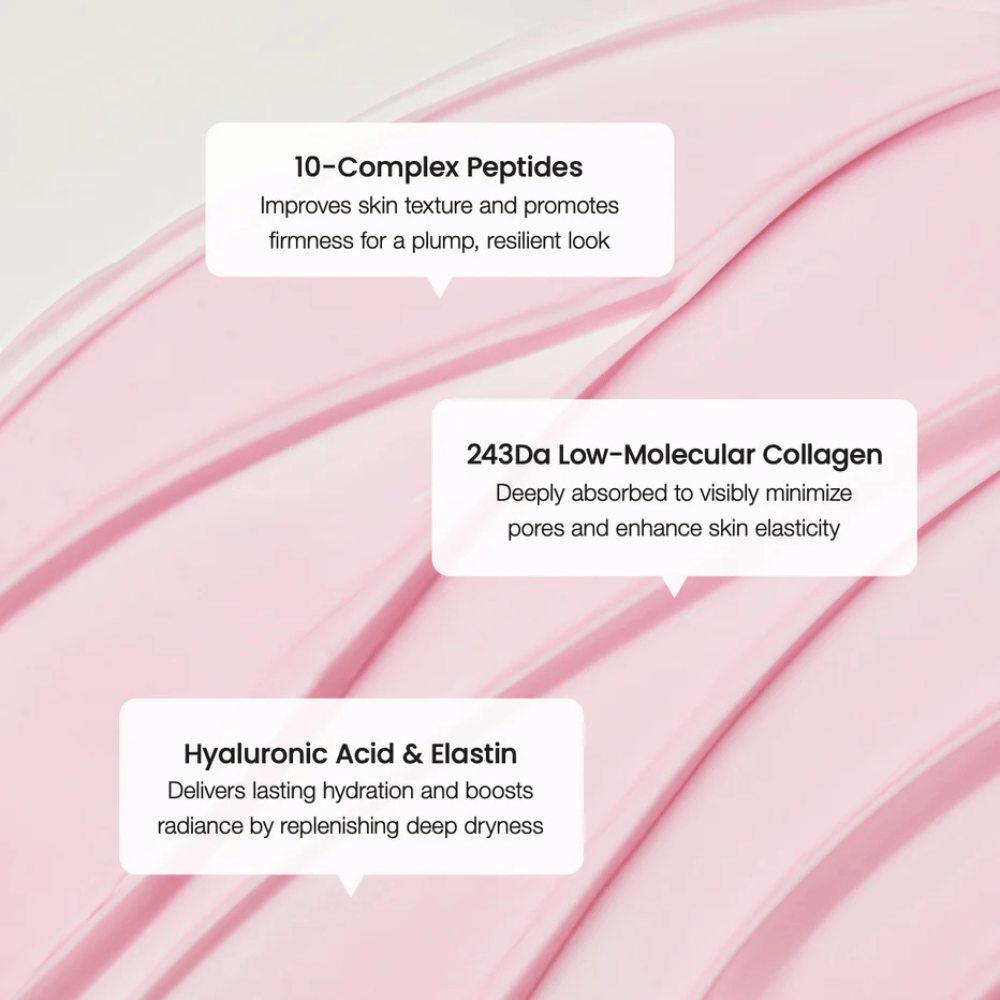 Biodance Collagen Peptide Cream med 10-komplex peptider, lågmolekylärt kollagen och hyaluronsyra för förbättrad elasticitet och djup återfuktning