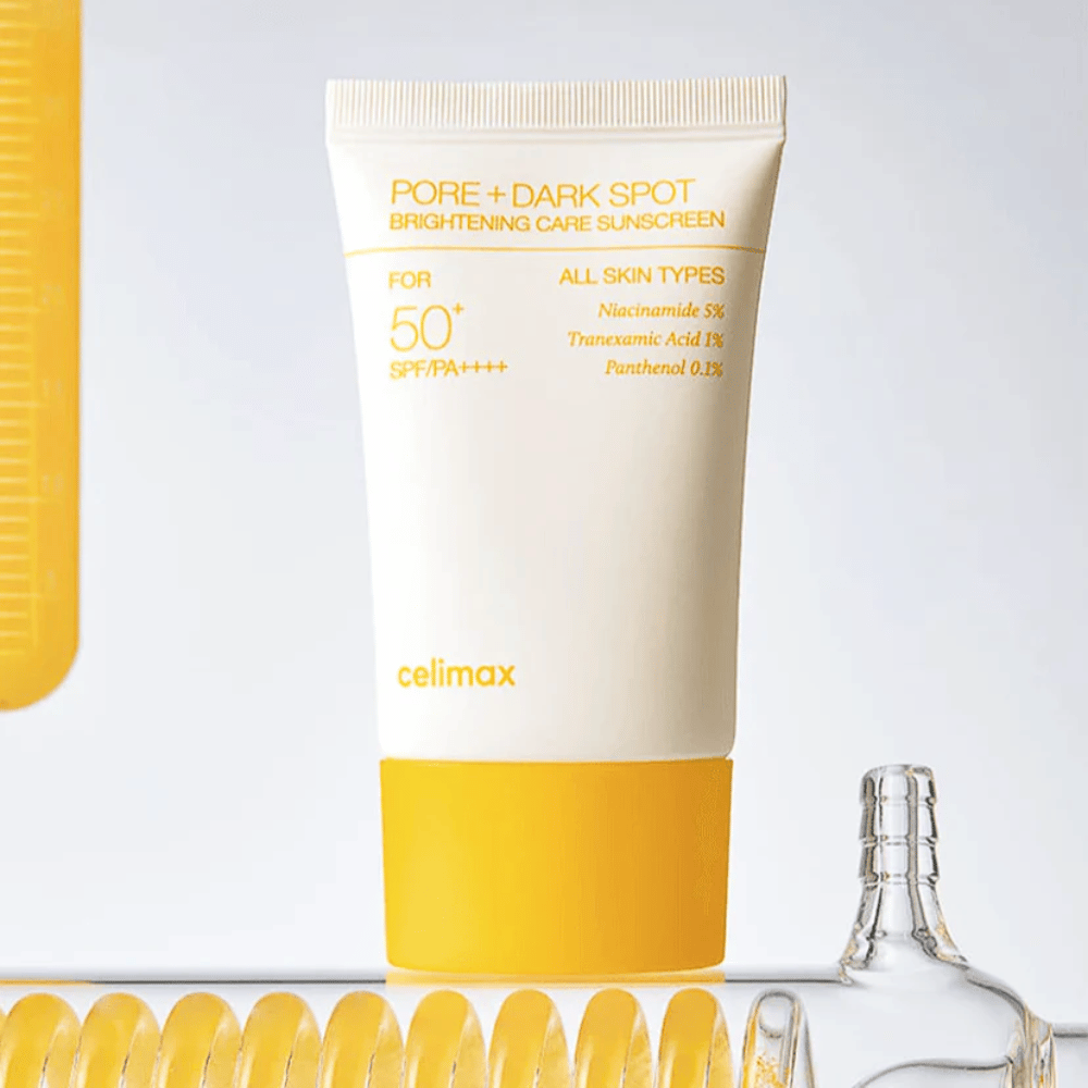 Celimax Pore+Dark Spot Brightening Care Sunscreen SPF50+ PA++++ 50 ml – solskydd för alla hudtyper som minskar mörka fläckar och jämnar ut hudtonen