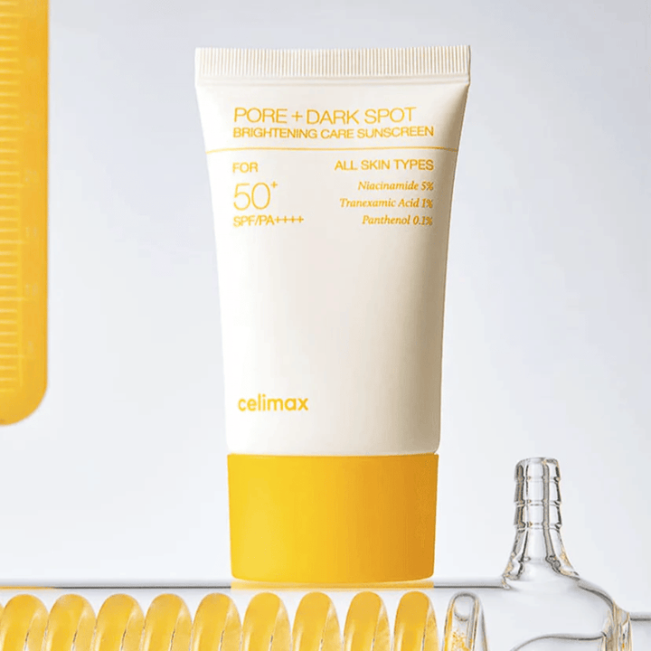 Celimax Pore+Dark Spot Brightening Care Sunscreen SPF50+ PA++++ 50 ml – solskydd för alla hudtyper som minskar mörka fläckar och jämnar ut hudtonen