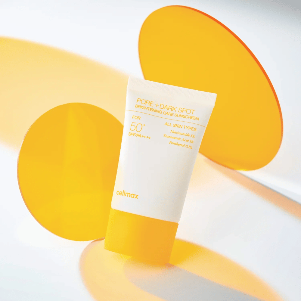 Celimax Pore+Dark Spot Brightening Care Sunscreen SPF50+ PA++++ med niacinamide 5% och tranexamic acid 1% – uppljusande koreansk solkräm mot pigmentfläckar och stora porer