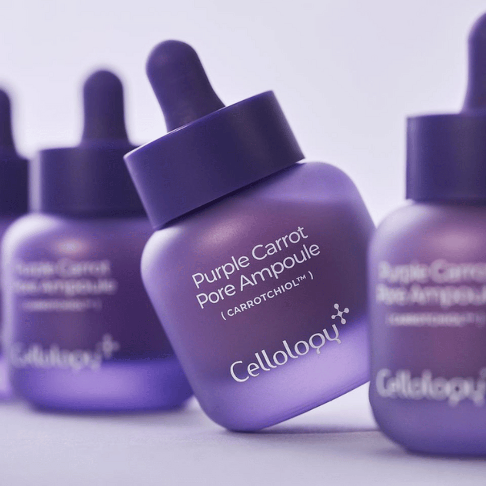 Cellology Purple Carrot Pore Ampoule – koreansk hudvårdsampull med Carrotchiol för porer och ojämn hudtextur.