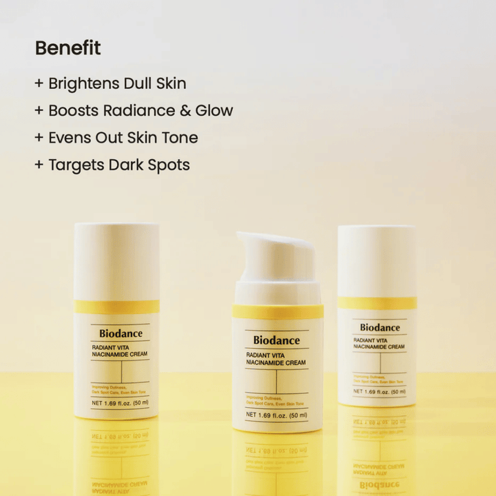 Biodance Radiant Vita Niacinamide Cream trio – ansiktskräm för lyster och pigmentering