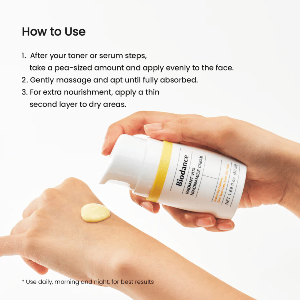 Så använder du Biodance niacinamide cream – applicering efter toner eller serum